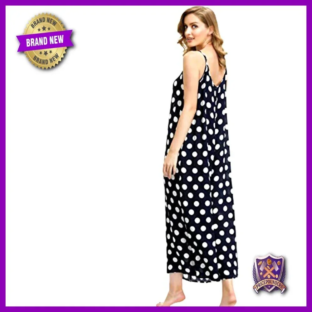 V Neck Maxi Dress with Pockets, Adjustable Straps, 100% Rayon, Boho Style